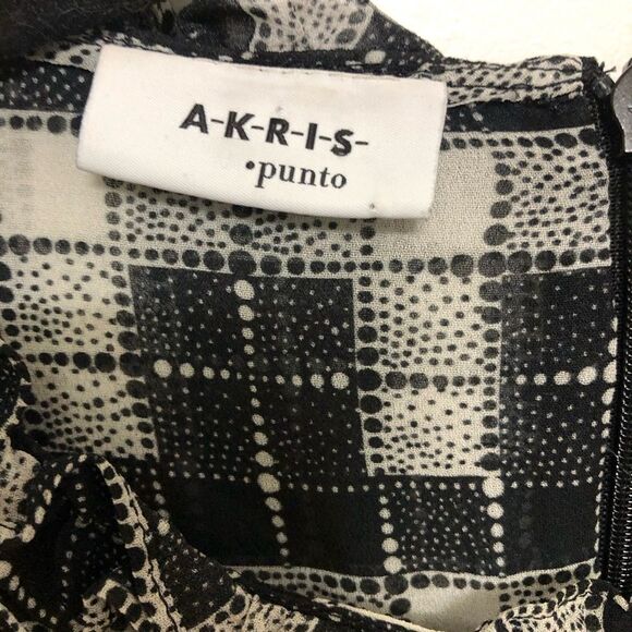 Akris Punto Long Sleeve‎ Ruffles Crew Neck Top Blouse Size 8 - Picture 6 of 13